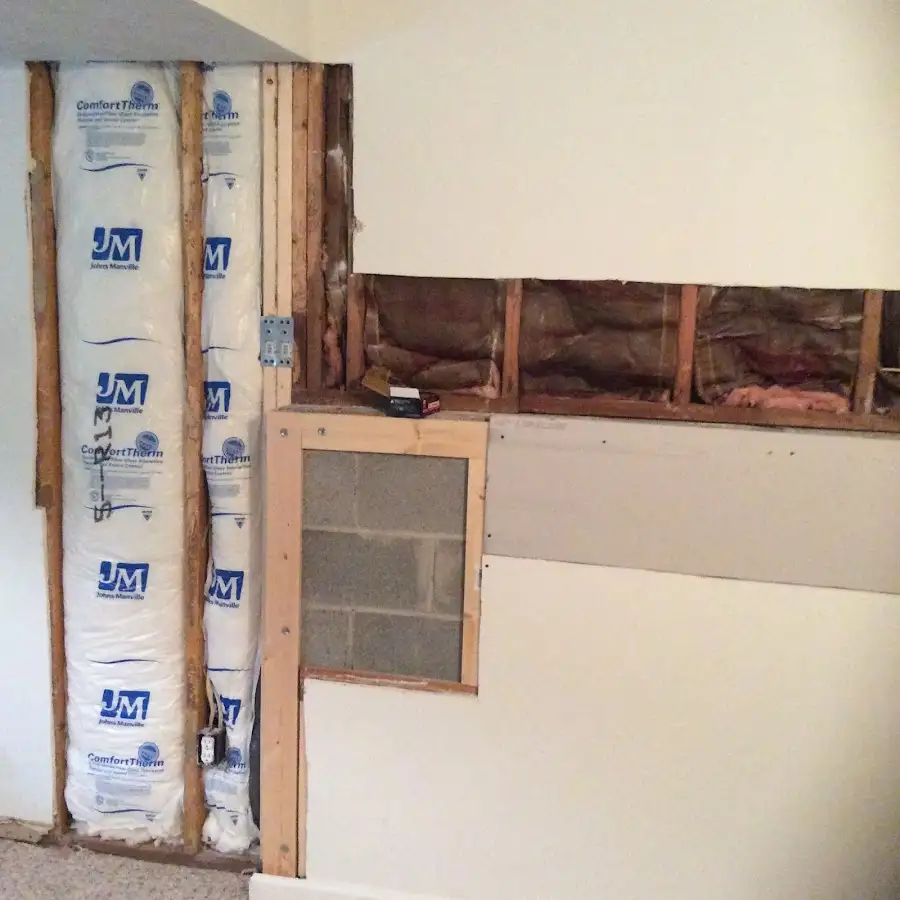 Wall insulation replacement during Contents Cleaning & Restoration in Cushing